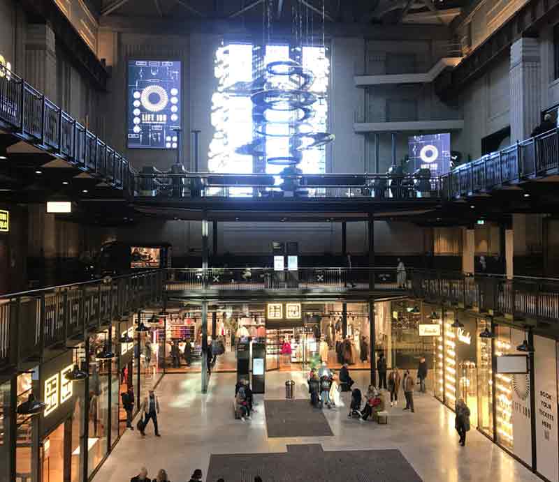 Battersea Power Station shops Shopping on 3 floors.