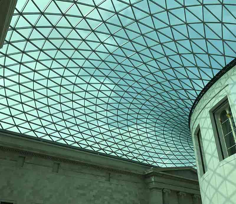 Over theThe glass roof of the Great Court. River Exe from the Fisherman's Cot.