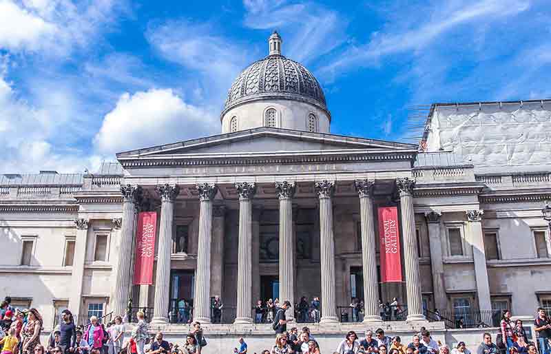 National Gallery Exterior showing columns and domed roof.
