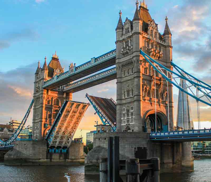 Raised to let boats through.